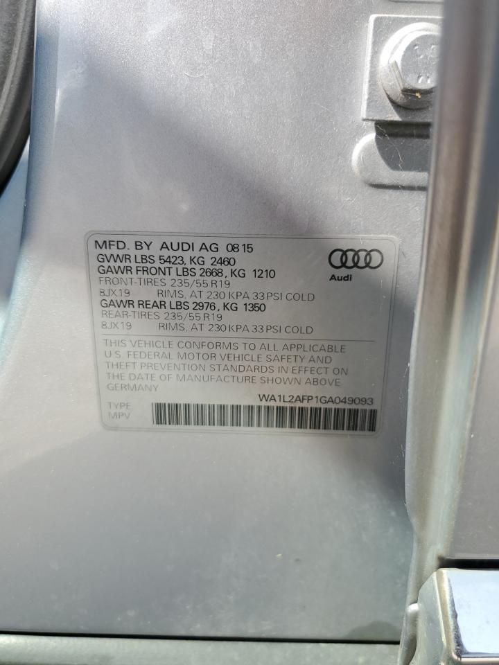 2016 Audi Q5 Premium Plus Silver vin: WA1L2AFP1GA049093