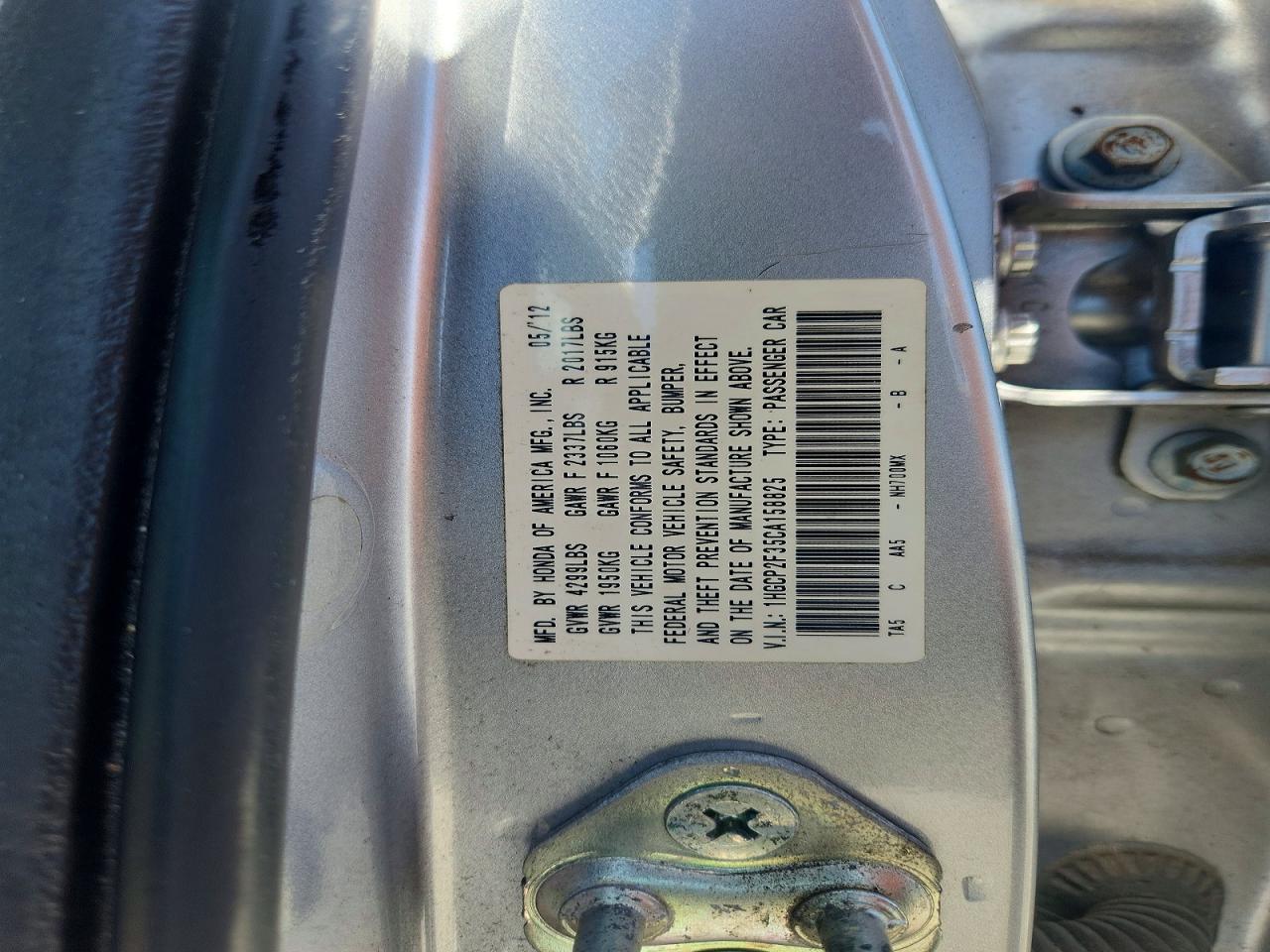 2012 Honda Accord Lx Silver vin: 1HGCP2F35CA158825