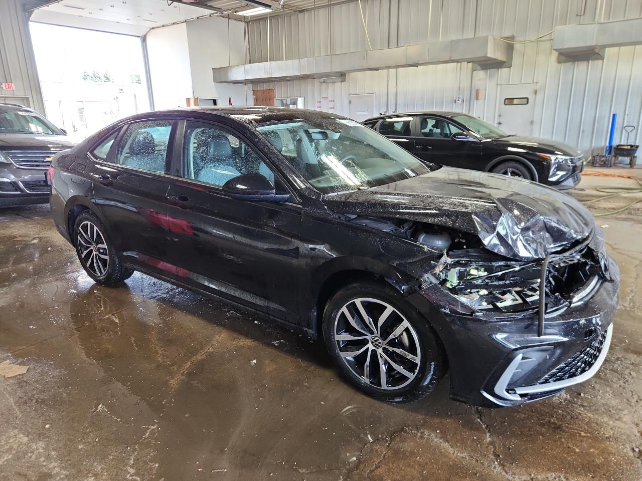 2025 Volkswagen Jetta Se Black vin: 3VW7X7BU1SM084765 Damage: Right Head Lamp, Broken, Replacement Required
