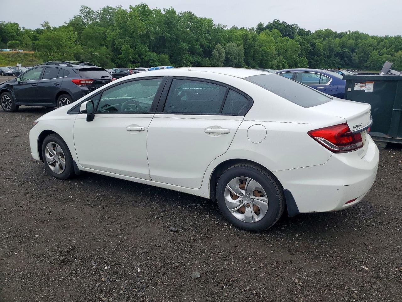 2013 Honda Civic Lx White vin: 2HGFB2F57DH300804