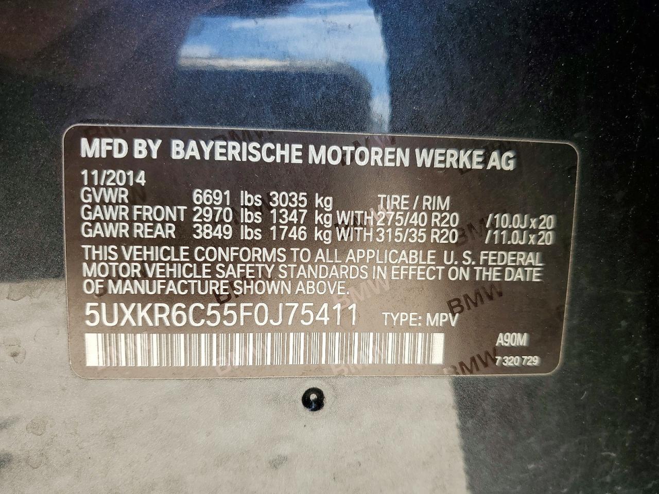 2015 Bmw X5 Xdrive50i Gray vin: 5UXKR6C55F0J75411