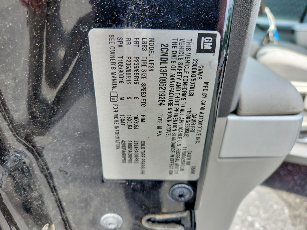 2009 Chevrolet Equinox Ls Black vin: 2CNDL13F096219264