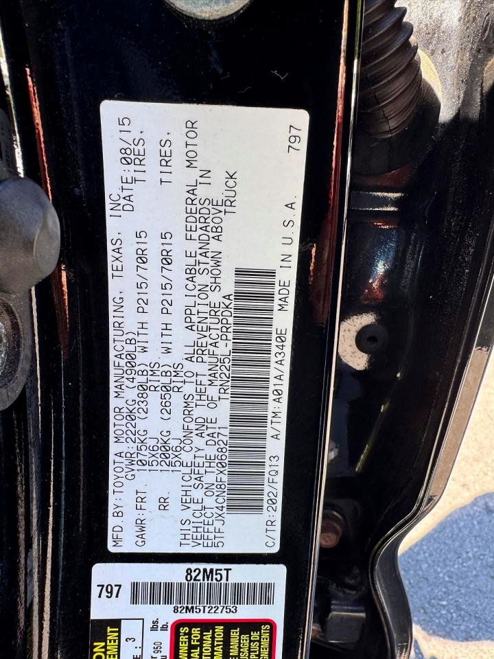 2015 Toyota Tacoma Double Cab Black vin: 5TFJX4CN8FX068271