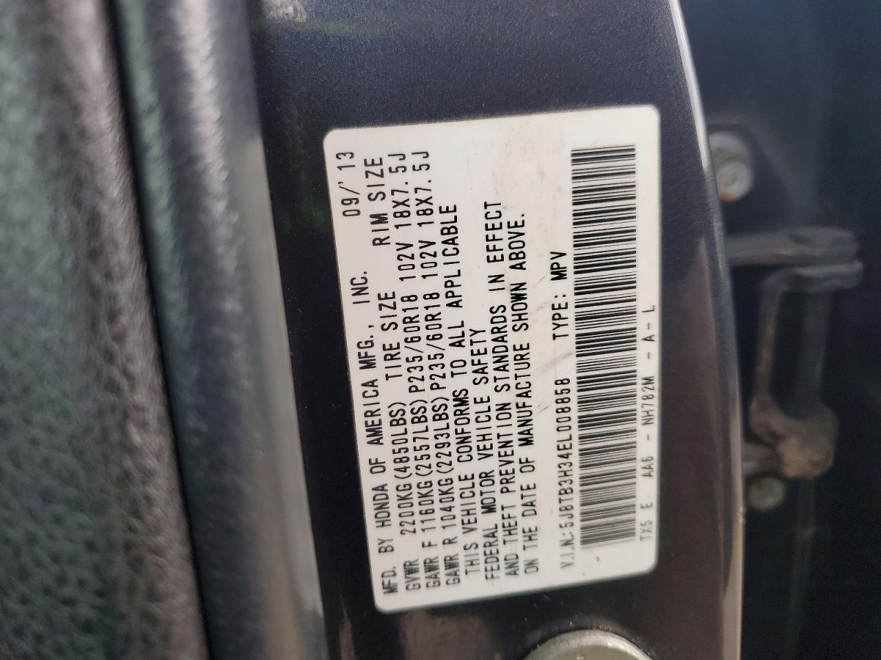 2014 Acura Rdx Черный vin: 5J8TB3H34EL008858