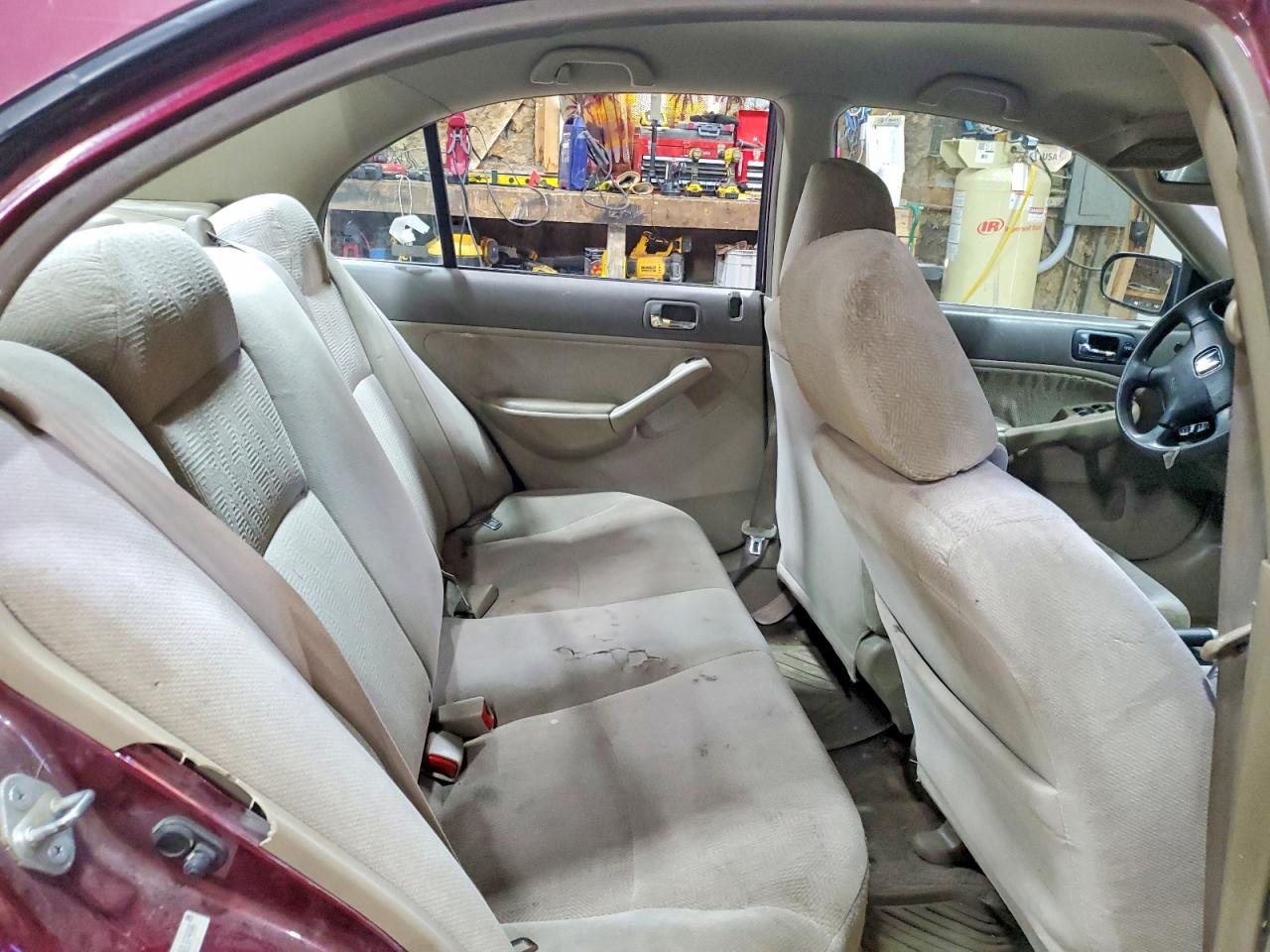 2002 Honda Civic Lx Бордовый vin: 1HGES16502L074806