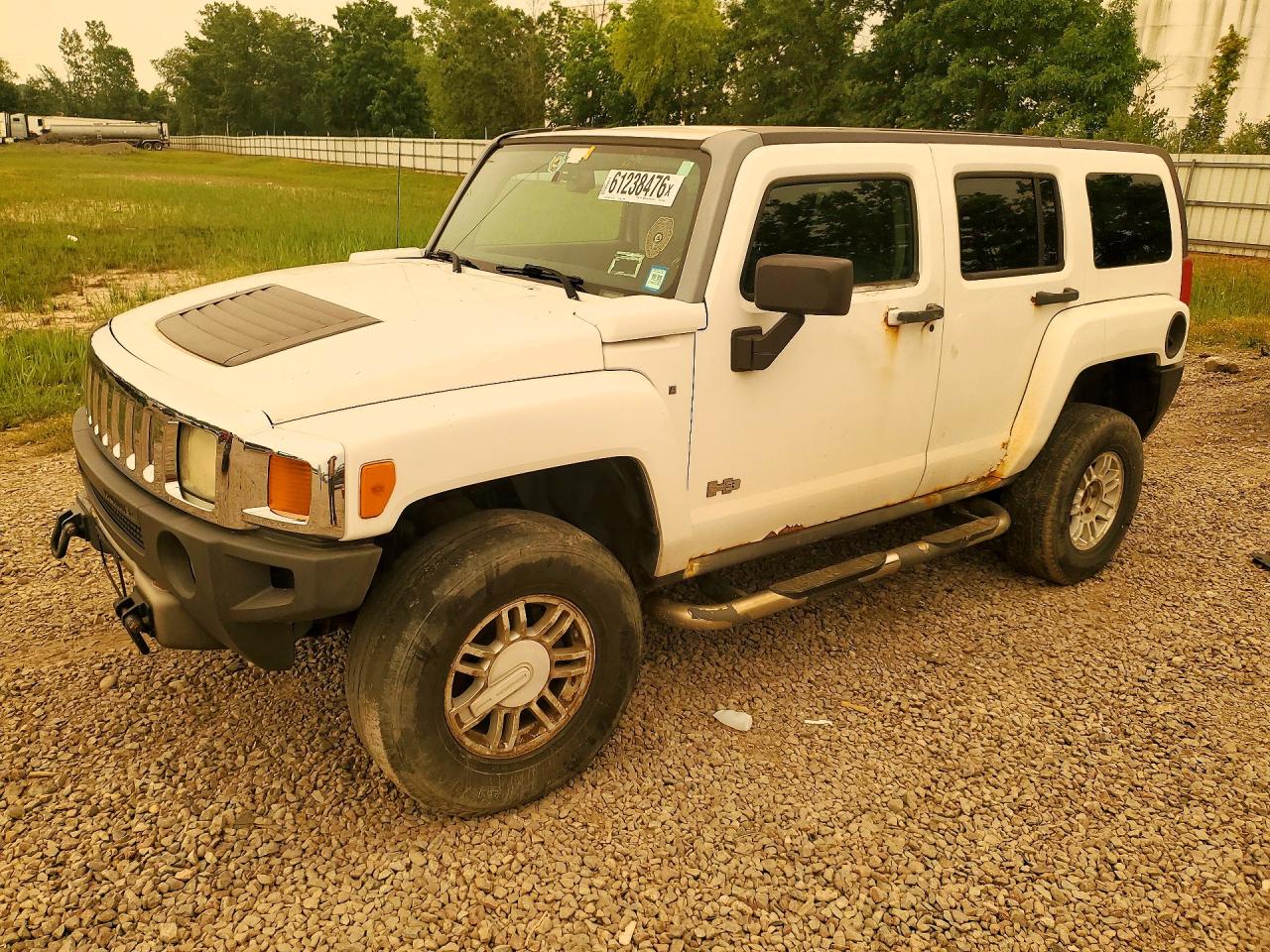 2007 Hummer H3 White vin: 5GTDN13E778203648