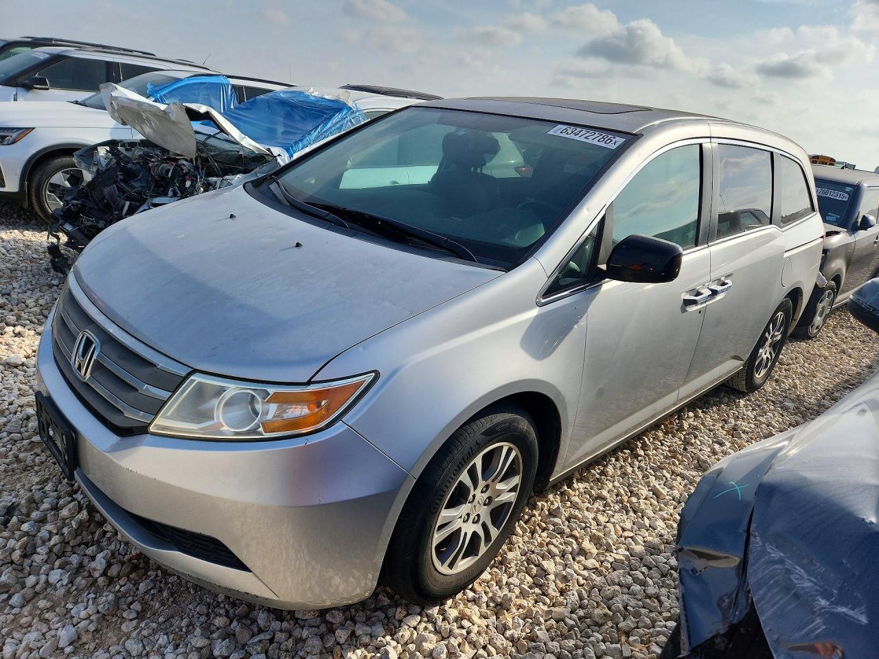 2013 Honda Odyssey Exl Silver vin: 5FNRL5H66DB068461