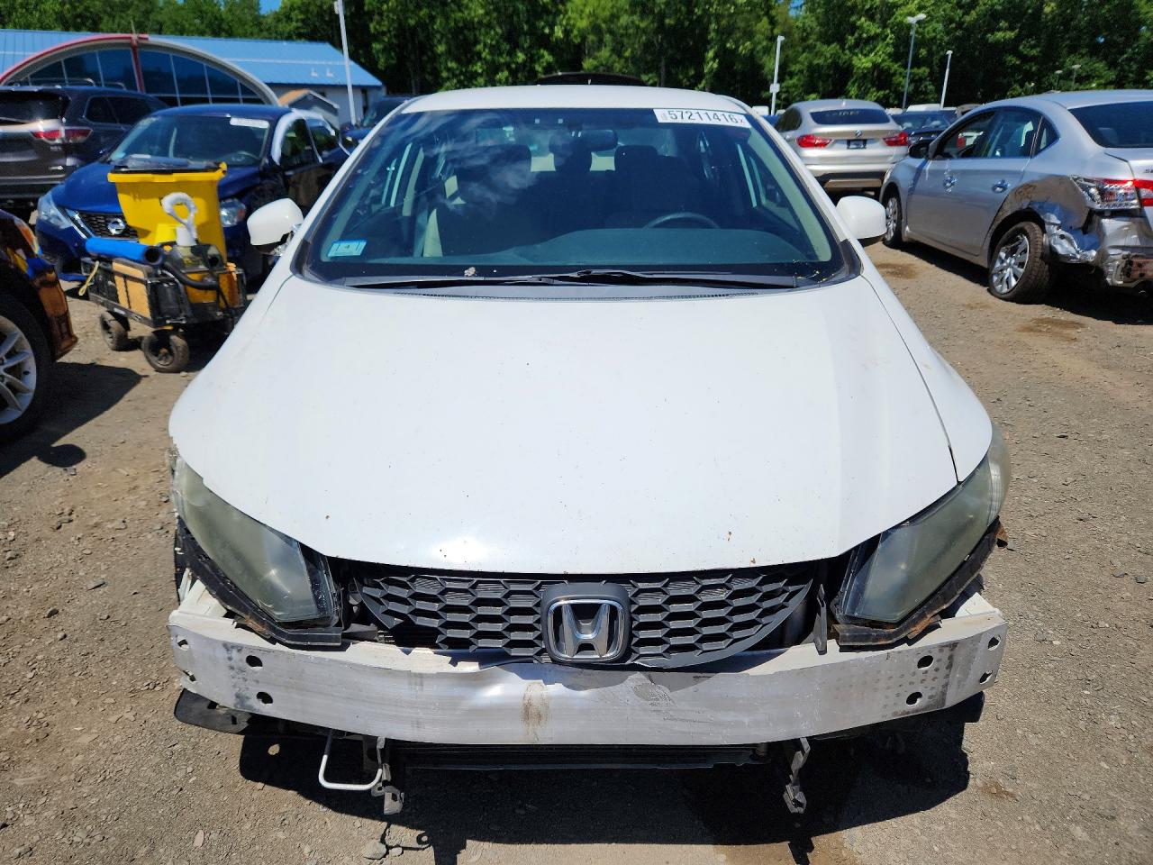 2013 Honda Civic Lx White vin: 2HGFB2F57DH554948