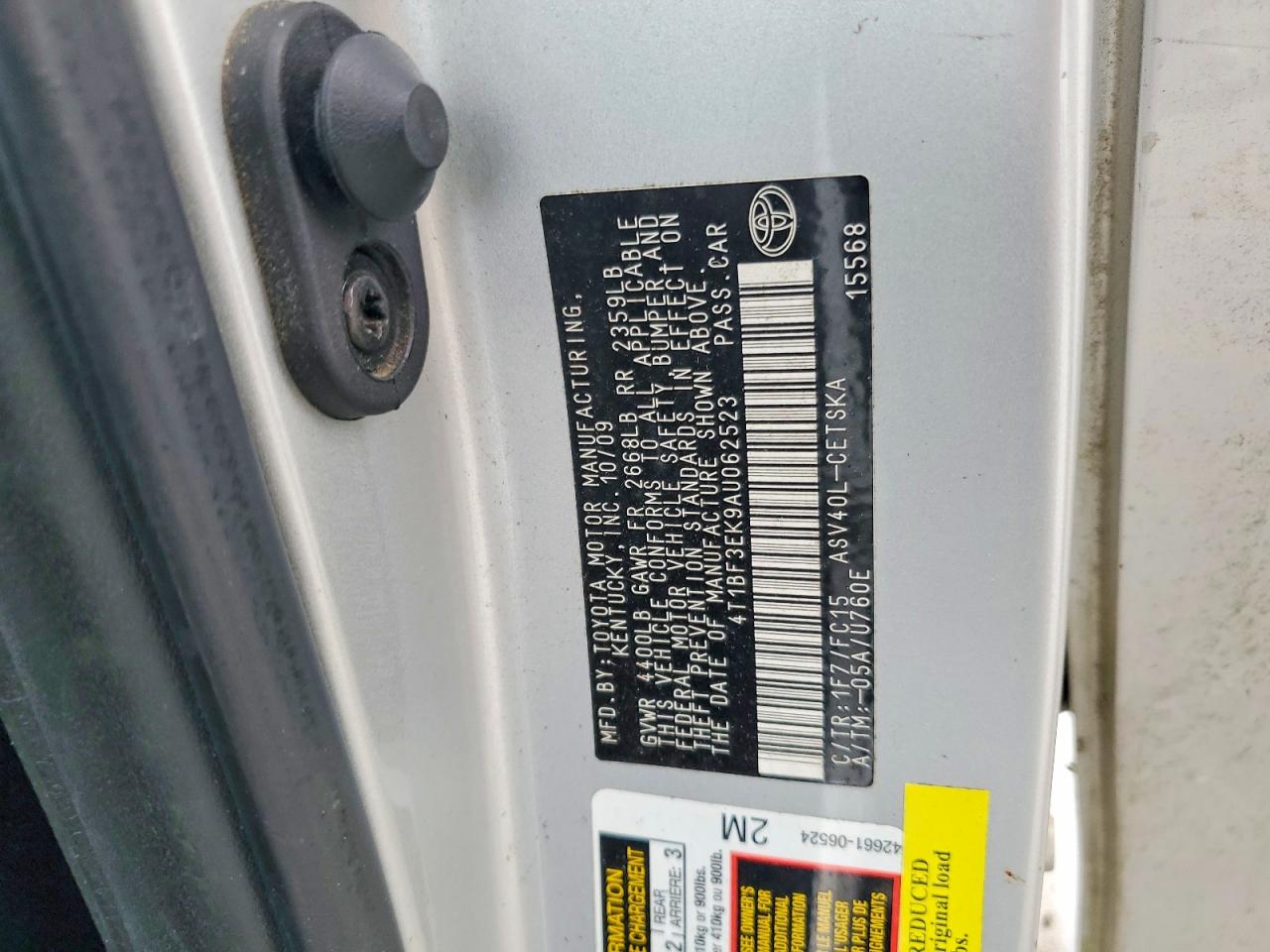 2010 Toyota Camry Se Silver vin: 4T1BF3EK9AU062523