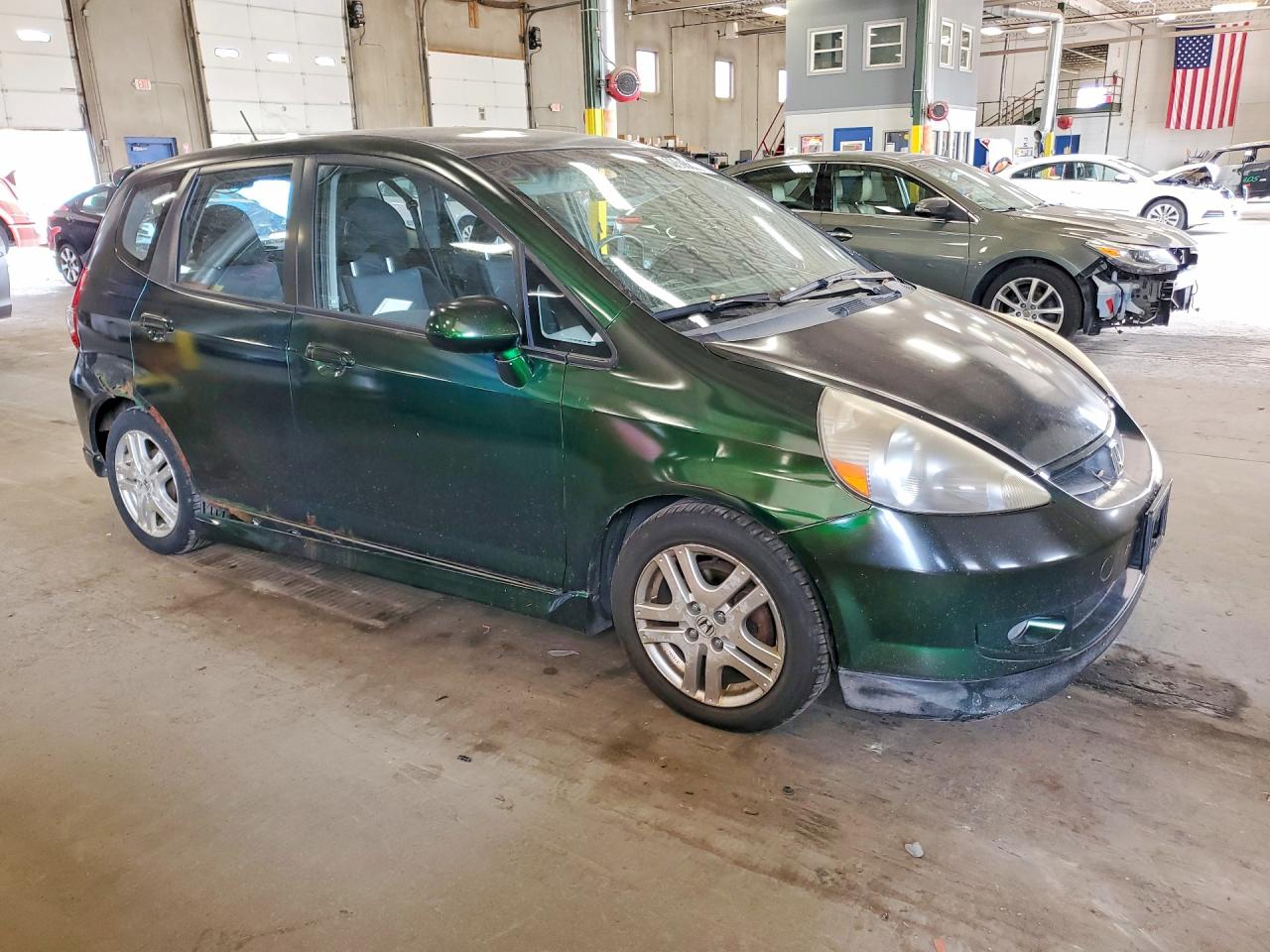 2007 Honda Fit S Зеленый vin: JHMGD38667S023826