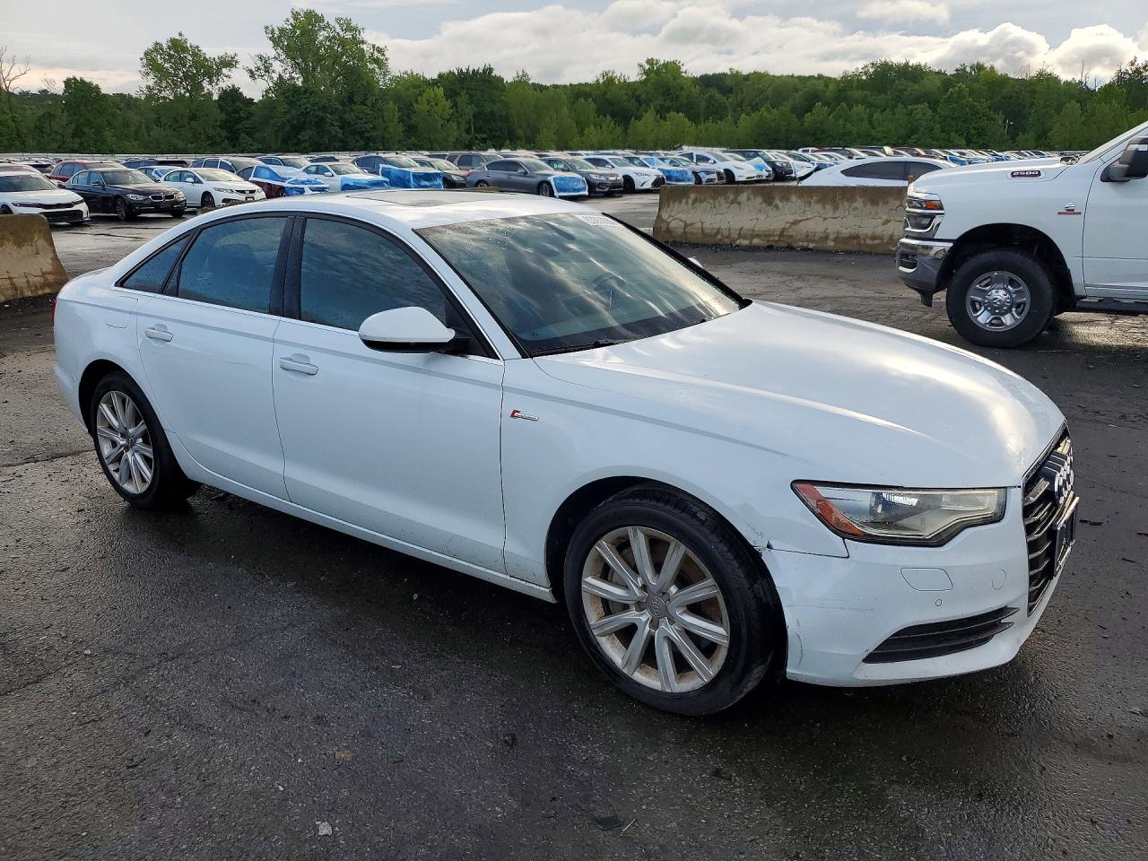 2013 Audi A6 Premium Plus White vin: WAUGGAFC9DN044179