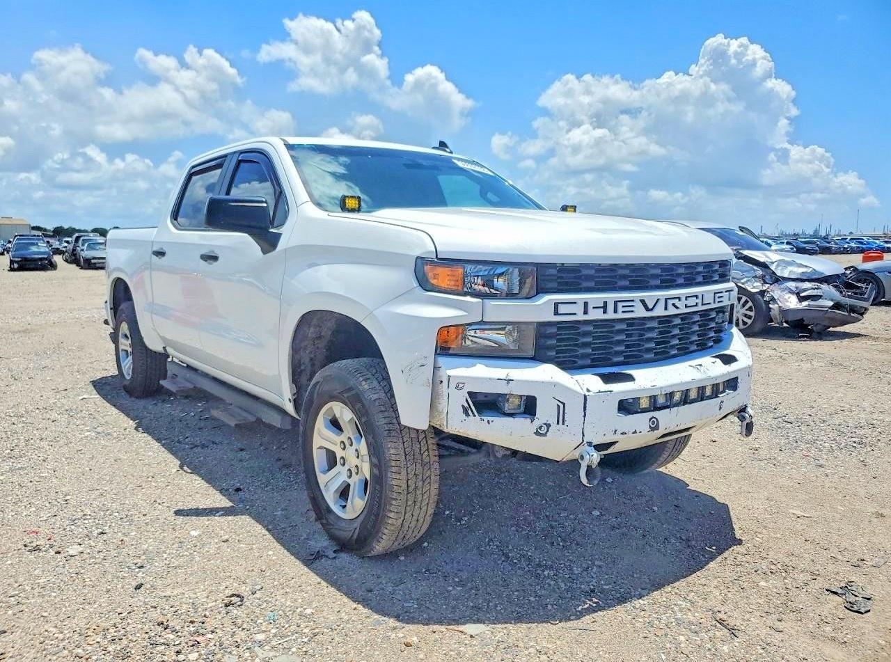 2021 Chevrolet Silverado K1500 Custom White vin: 3GCPYBEK1MG315288