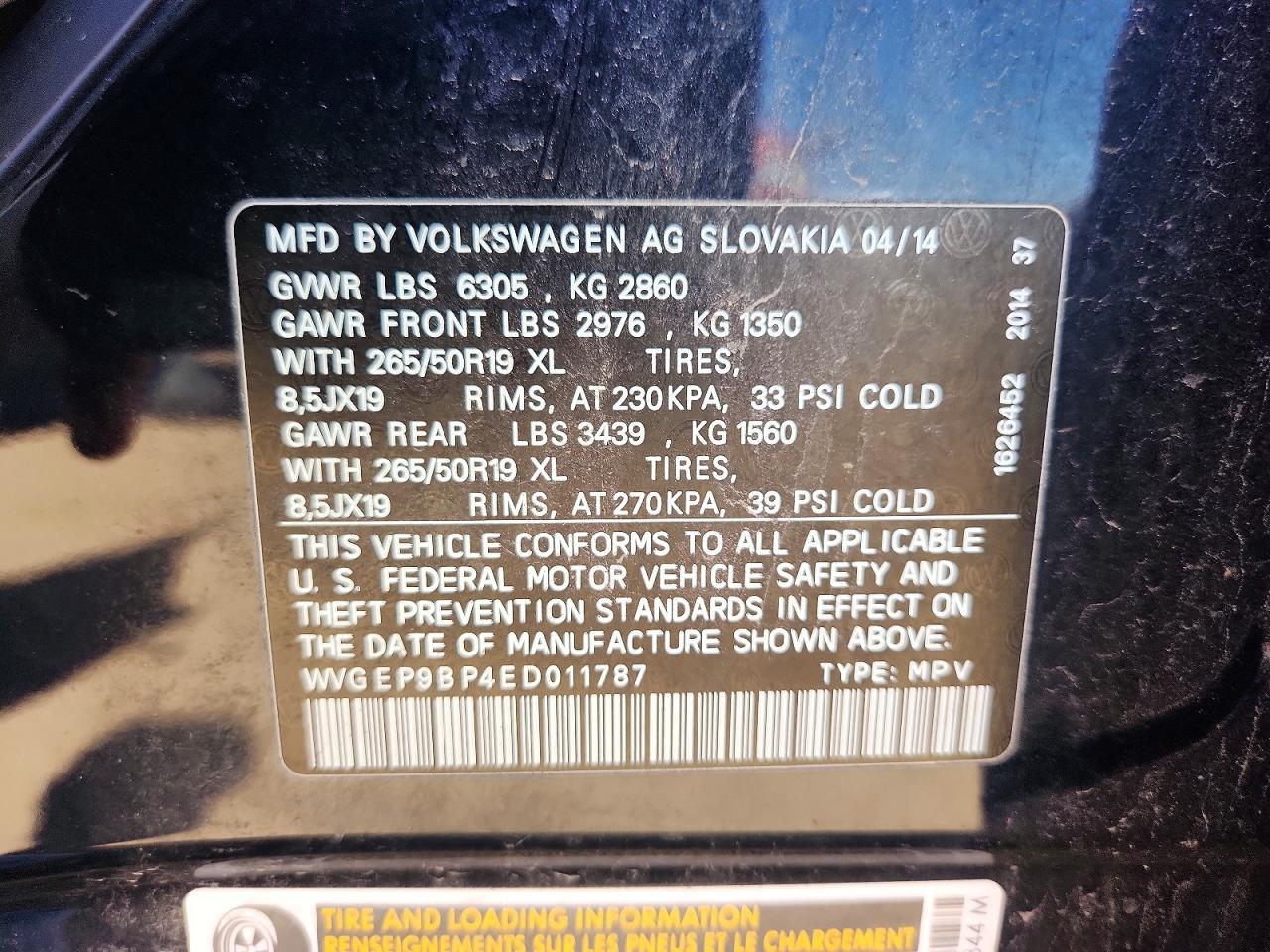 2014 Volkswagen Touareg V6 Tdi Синий vin: WVGEP9BP4ED011787