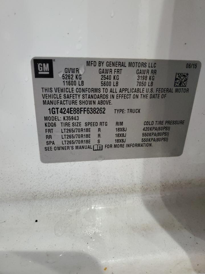 2015 Gmc Sierra K3500 Denali White vin: 1GT424E88FF638262