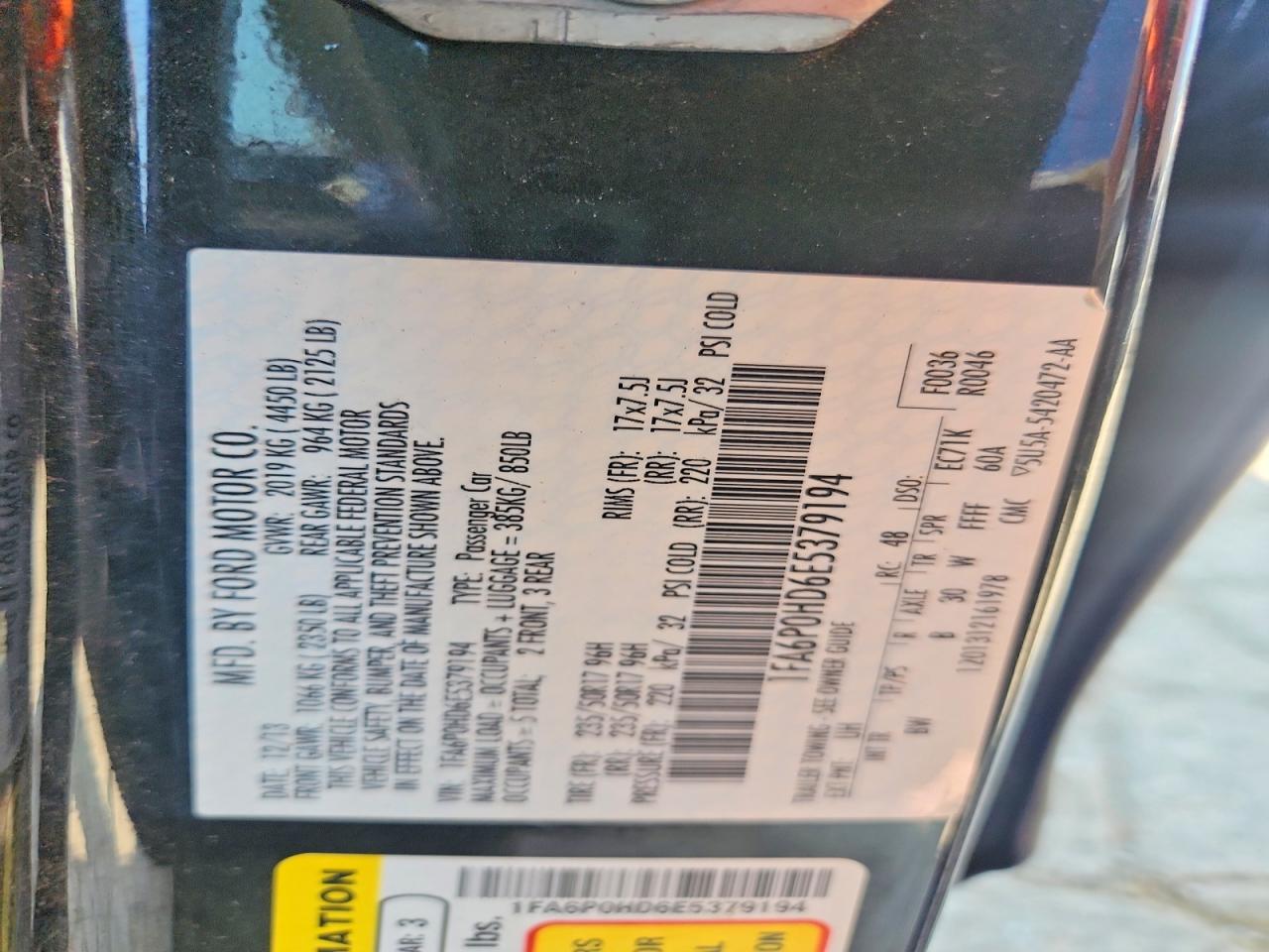 2014 Ford Fusion Se Black vin: 1FA6P0HD6E5379194