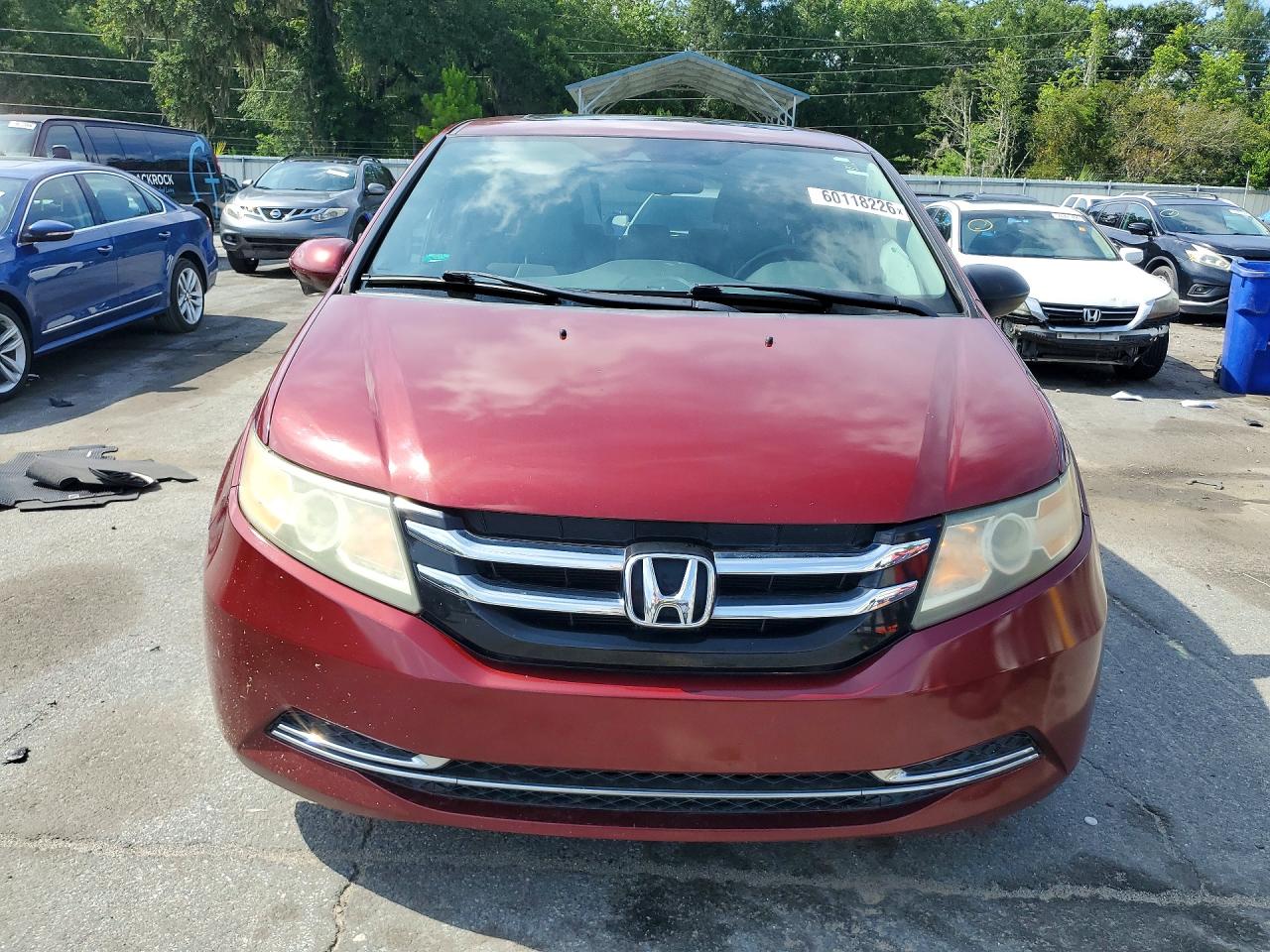2014 Honda Odyssey Exl Burgundy vin: 5FNRL5H66EB012795