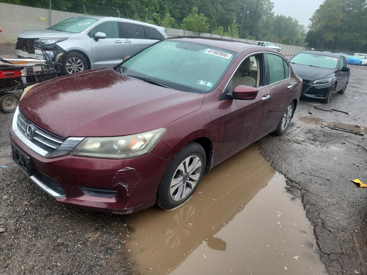 2014 Honda Accord Lx Maroon vin: 1HGCR2F35EA059435