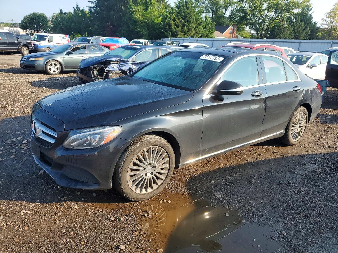 2015 Mercedes-benz C 300 4matic Black vin: 55SWF4KB6FU056676