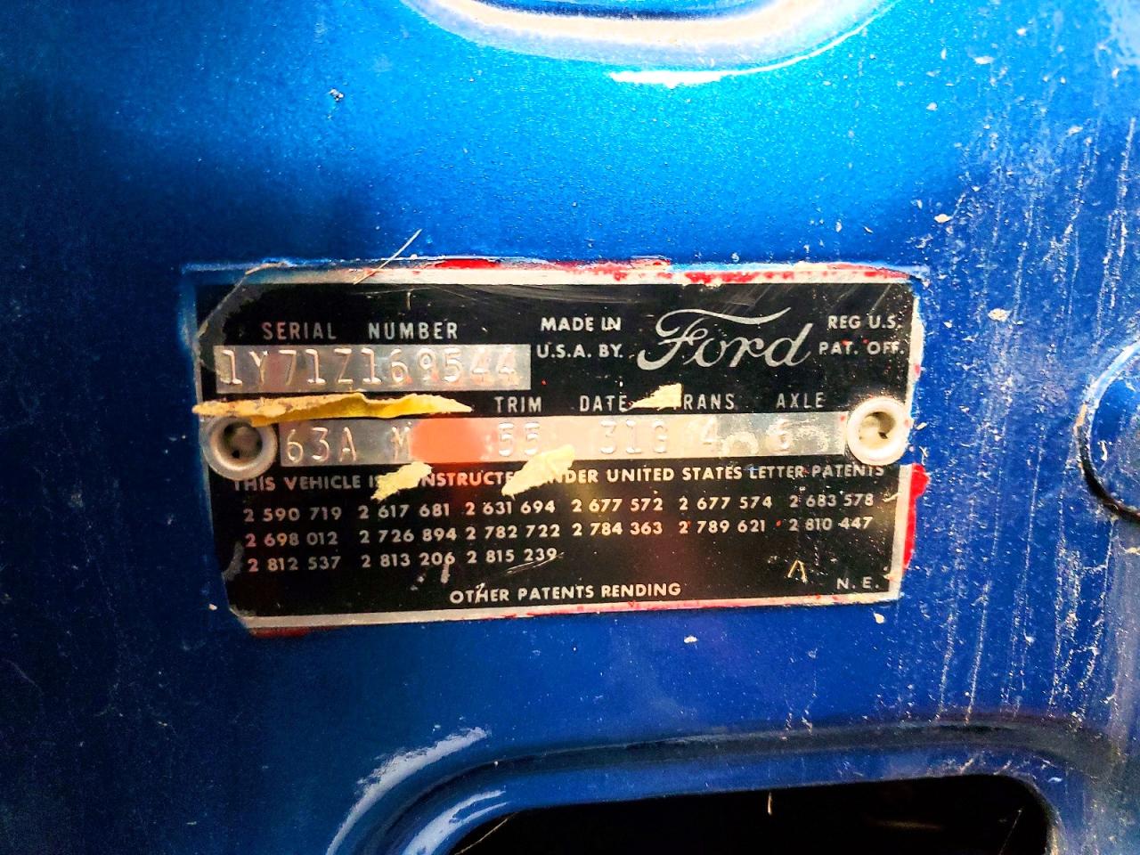 1961 Ford Thunderbir Blue vin: 1Y71Z169544