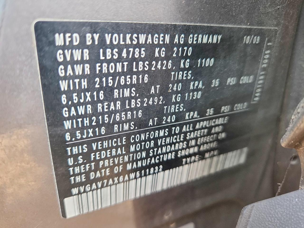 2010 Volkswagen Tiguan S Серебряный vin: WVGAV7AX6AW511832