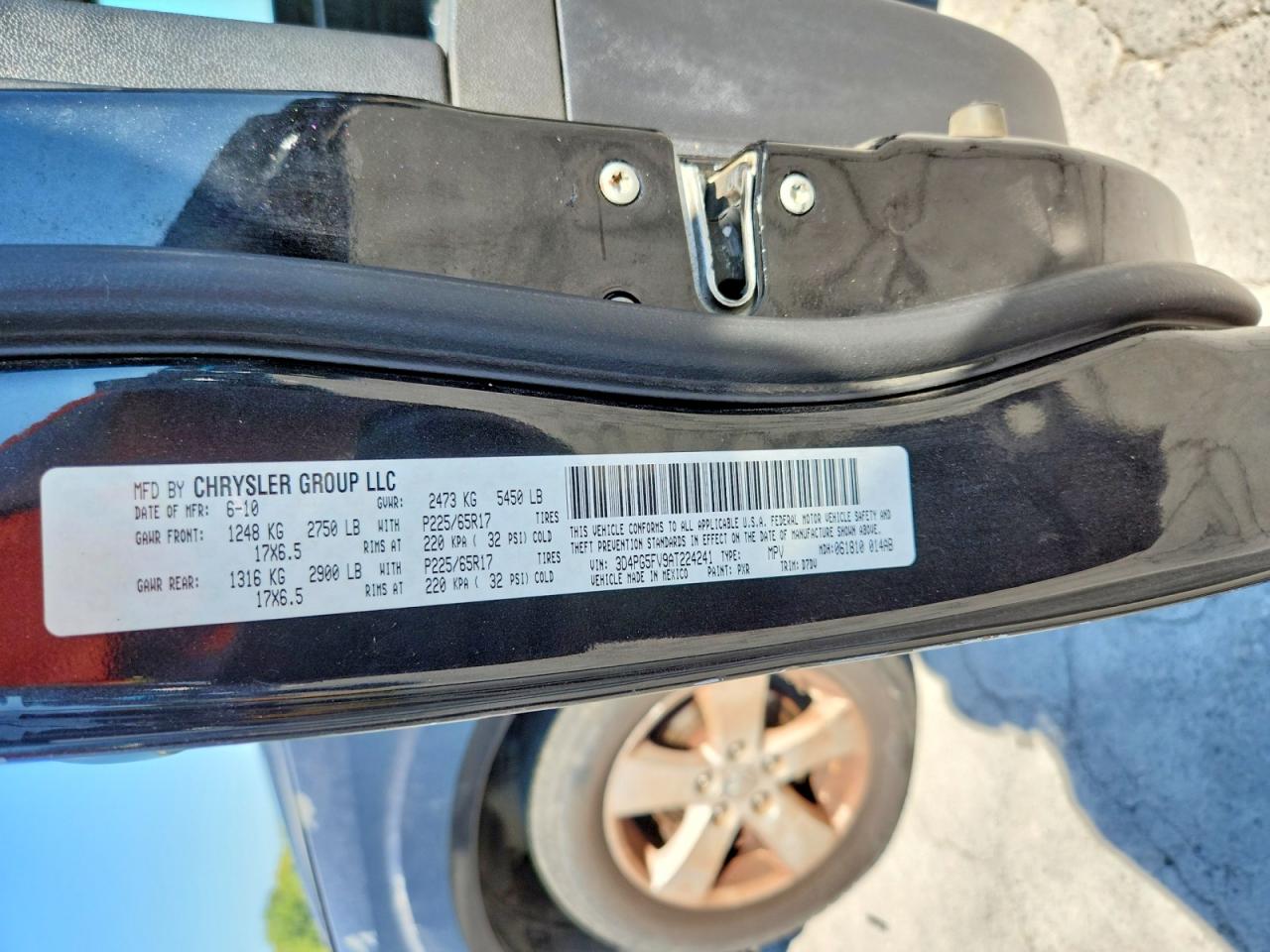 2010 Dodge Journey Sxt Black vin: 3D4PG5FV9AT224241