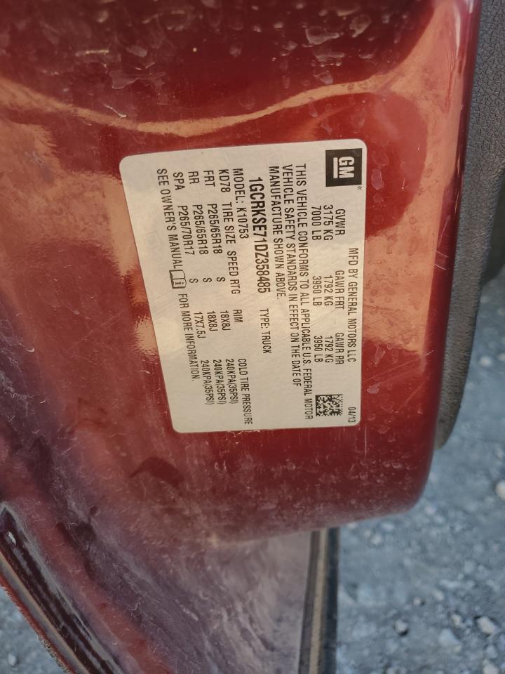 2013 Chevrolet Silverado K1500 Lt Maroon vin: 1GCRKSE71DZ358485