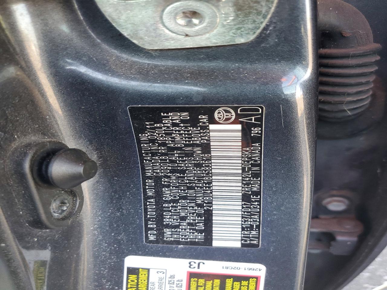 2011 Toyota Corolla S Черный vin: 2T1BU4EE1BC583616