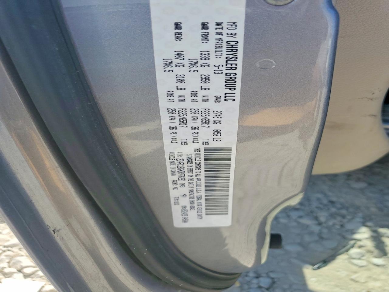 2013 Chrysler Town & Country Touring Gray vin: 2C4RC1BGXDR776291