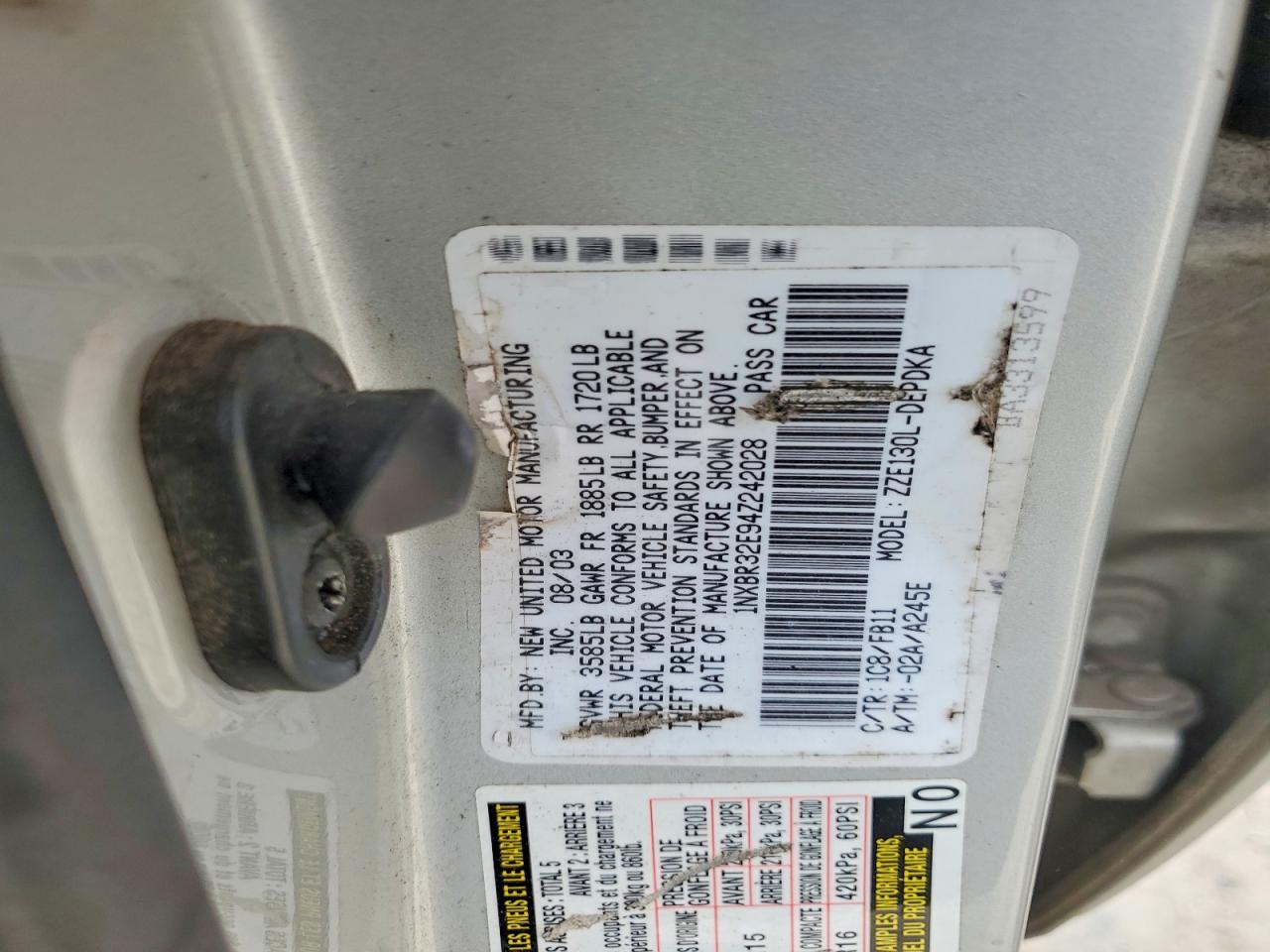 2004 Toyota Corolla Ce Серебряный vin: 1NXBR32E94Z242028