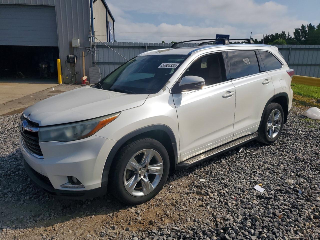 2015 Toyota Highlander Limited White vin: 5TDYKRFH9FS066955