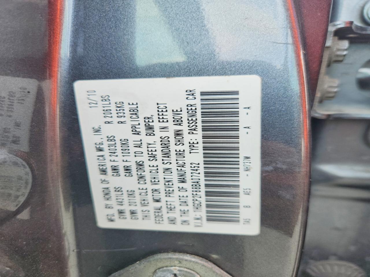 2011 Honda Accord Exl Gray vin: 1HGCP2F88BA072452