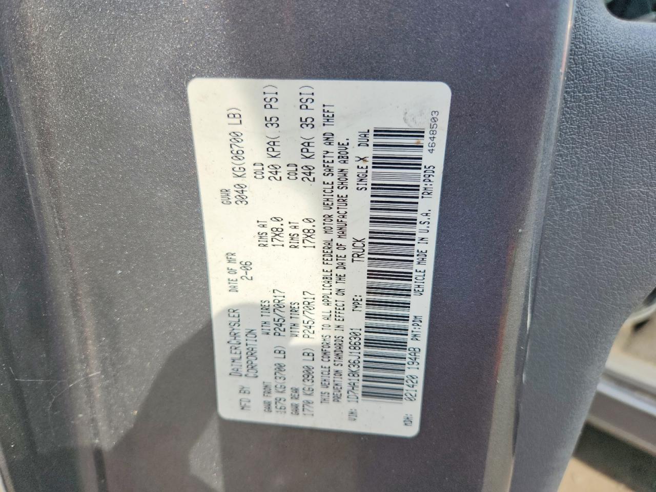 2006 Dodge Ram 1500 Gray vin: 1D7HA18K36J186301