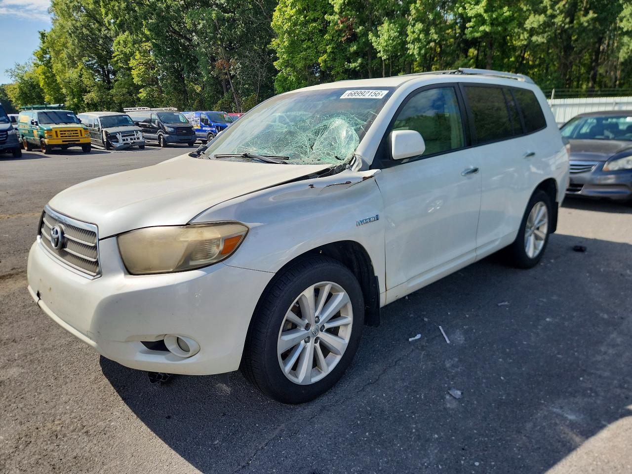 2008 Toyota Highlander Hybrid Limited White vin: JTEEW44A082019433