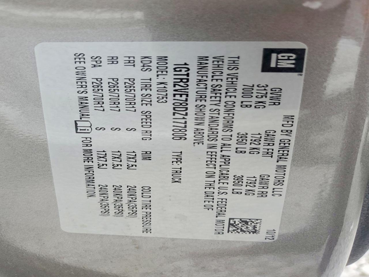 2013 Gmc Sierra K1500 Sle Gray vin: 1GTR2VE78DZ177806