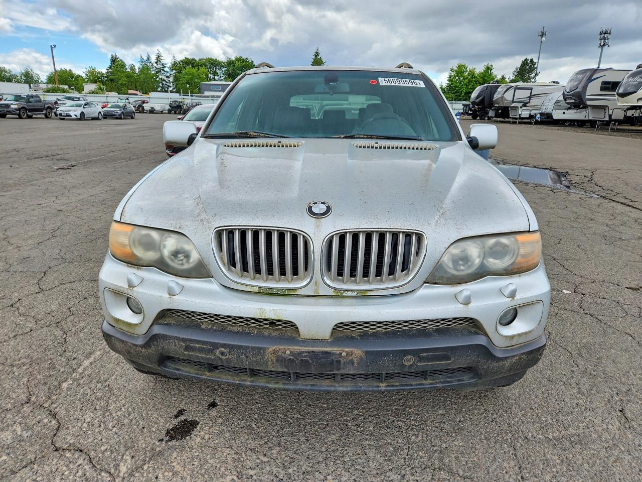 2005 Bmw X5 4.4i Silver vin: 5UXFB53505LV11186