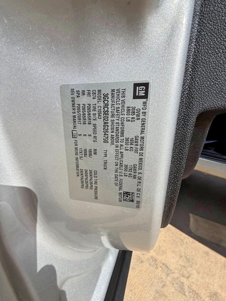2010 Chevrolet Silverado C1500 Lt Silver vin: 3GCRCSE02AG264790