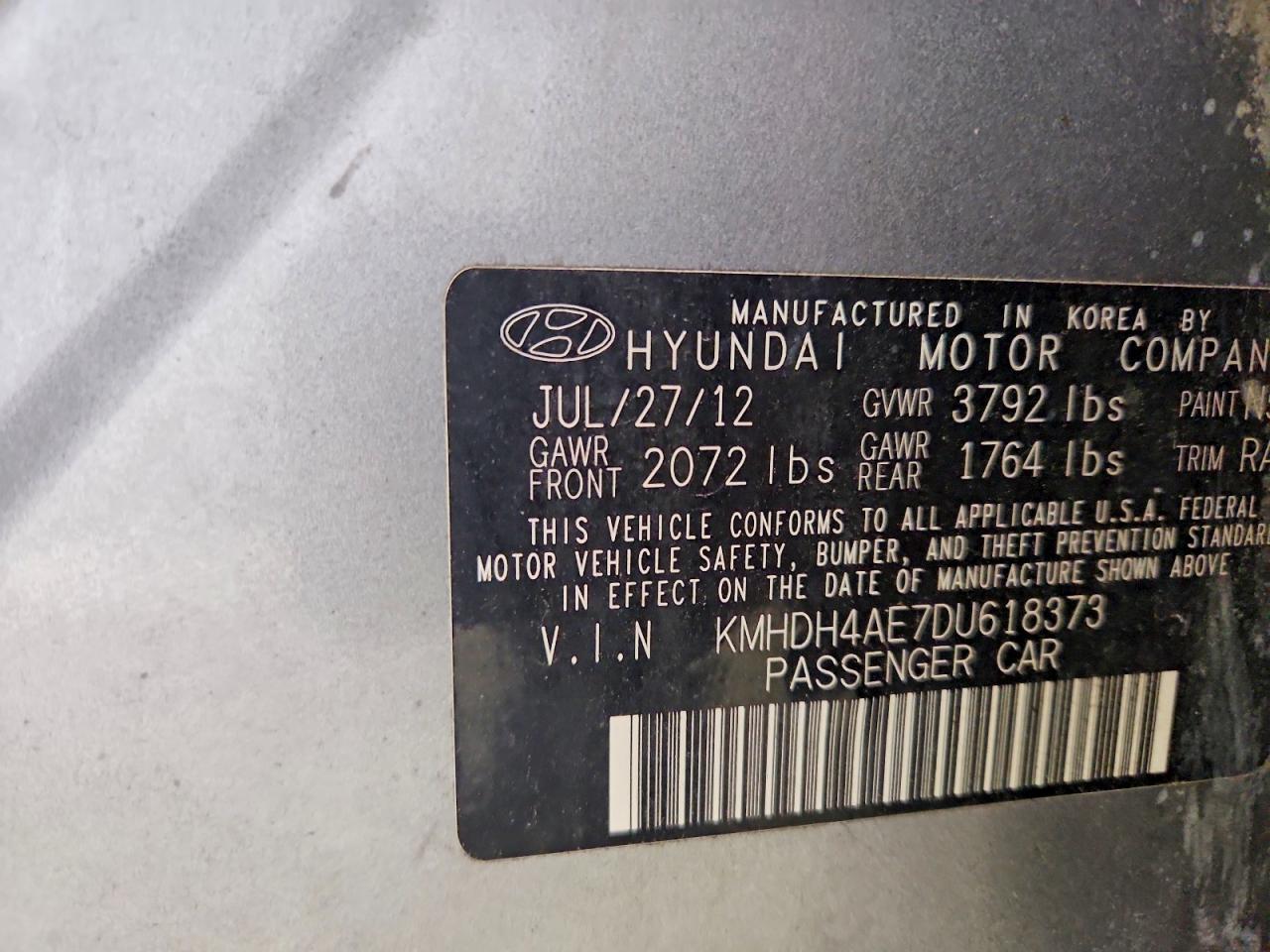 2013 Hyundai Elantra Gls Silver vin: KMHDH4AE7DU618373