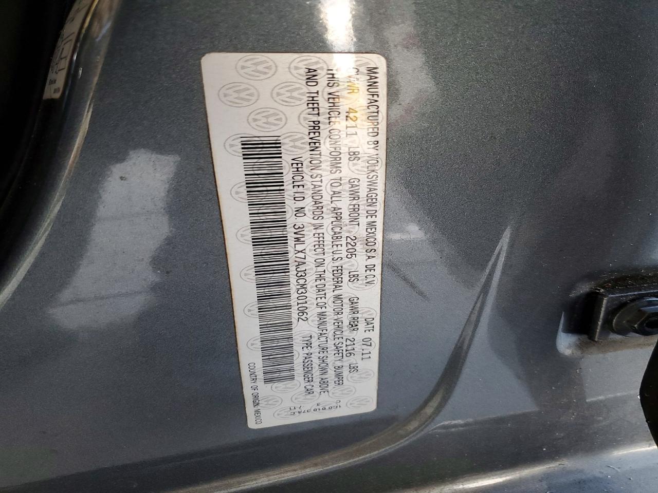 2012 Volkswagen Jetta Sel Gray vin: 3VWLX7AJ3CM301062