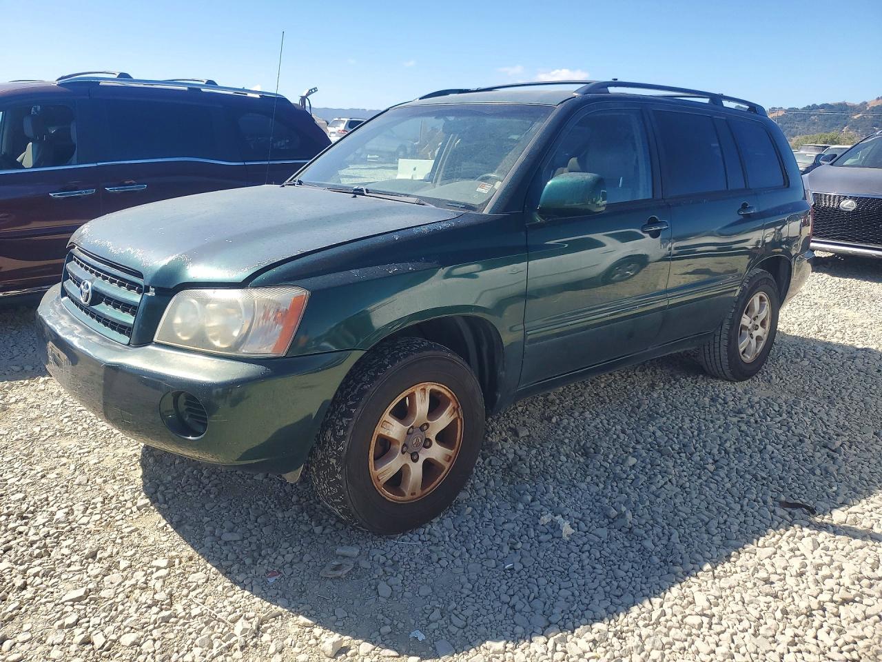 2001 Toyota Highlander Base Green vin: JTEGD21A710020488