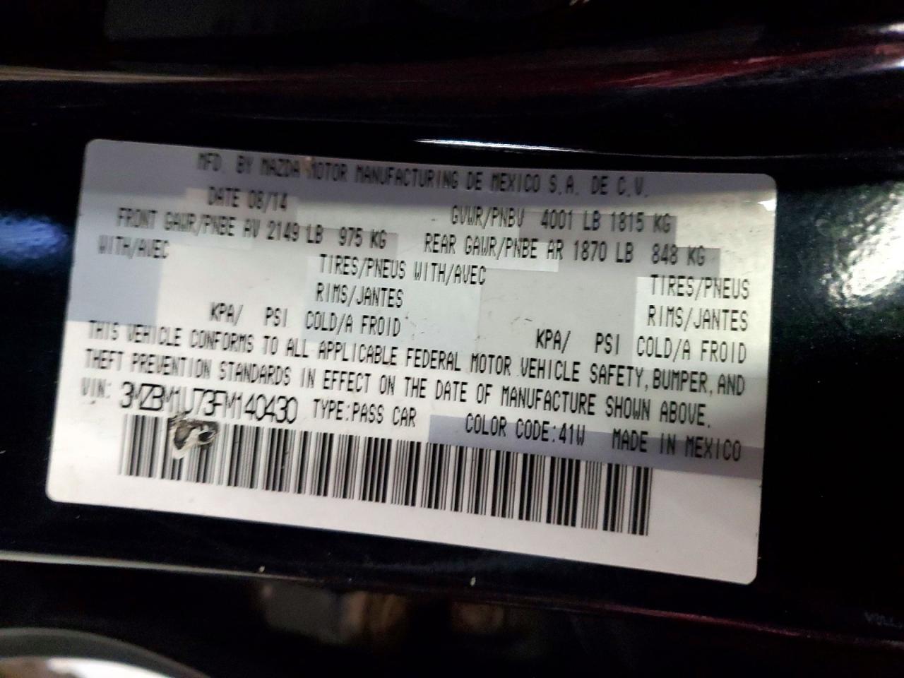 2015 Mazda 3 Sport Black vin: 3MZBM1U73FM140430
