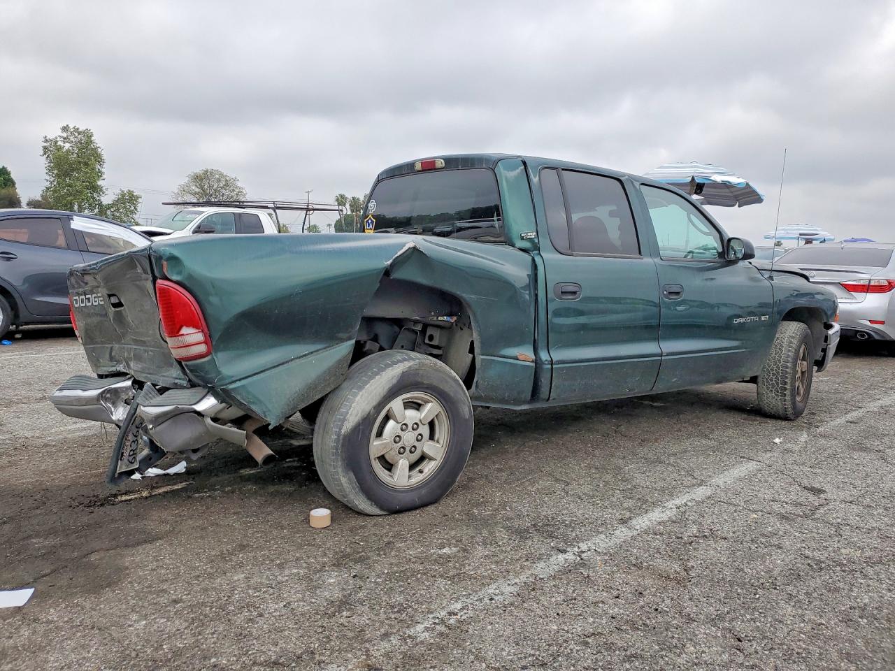 2001 Dodge Dakota Quad Зеленый vin: 1B7HL2AXX1S232306