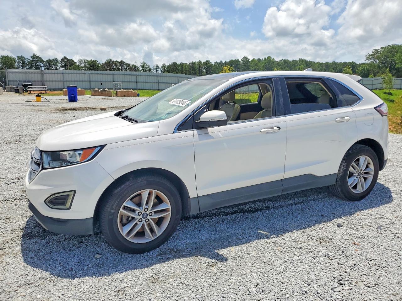 2015 Ford Edge Sel White vin: 2FMTK4J85FBC14844