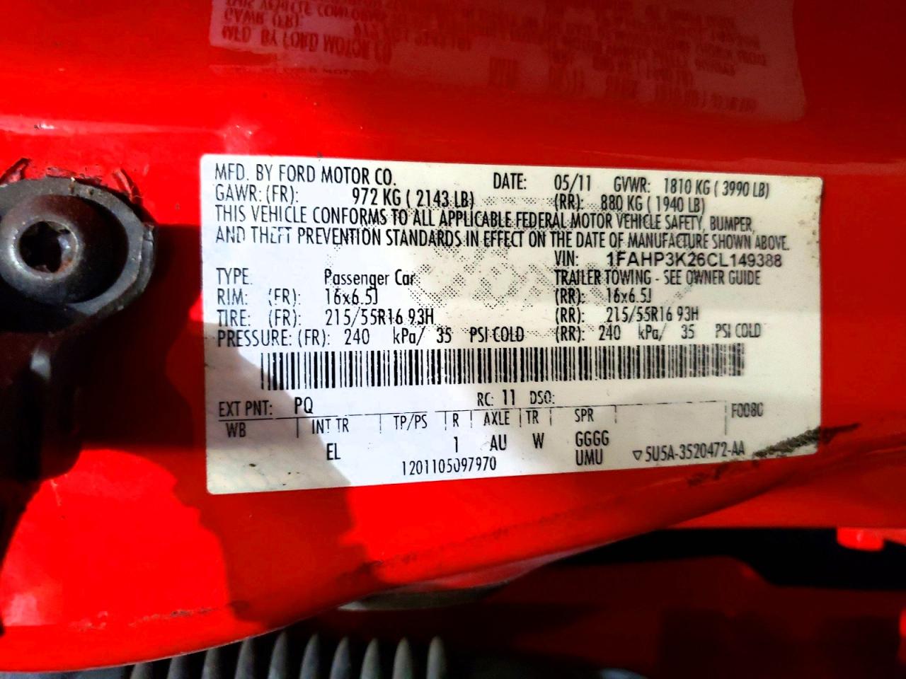 2012 Ford Focus Se Red vin: 1FAHP3K26CL149388