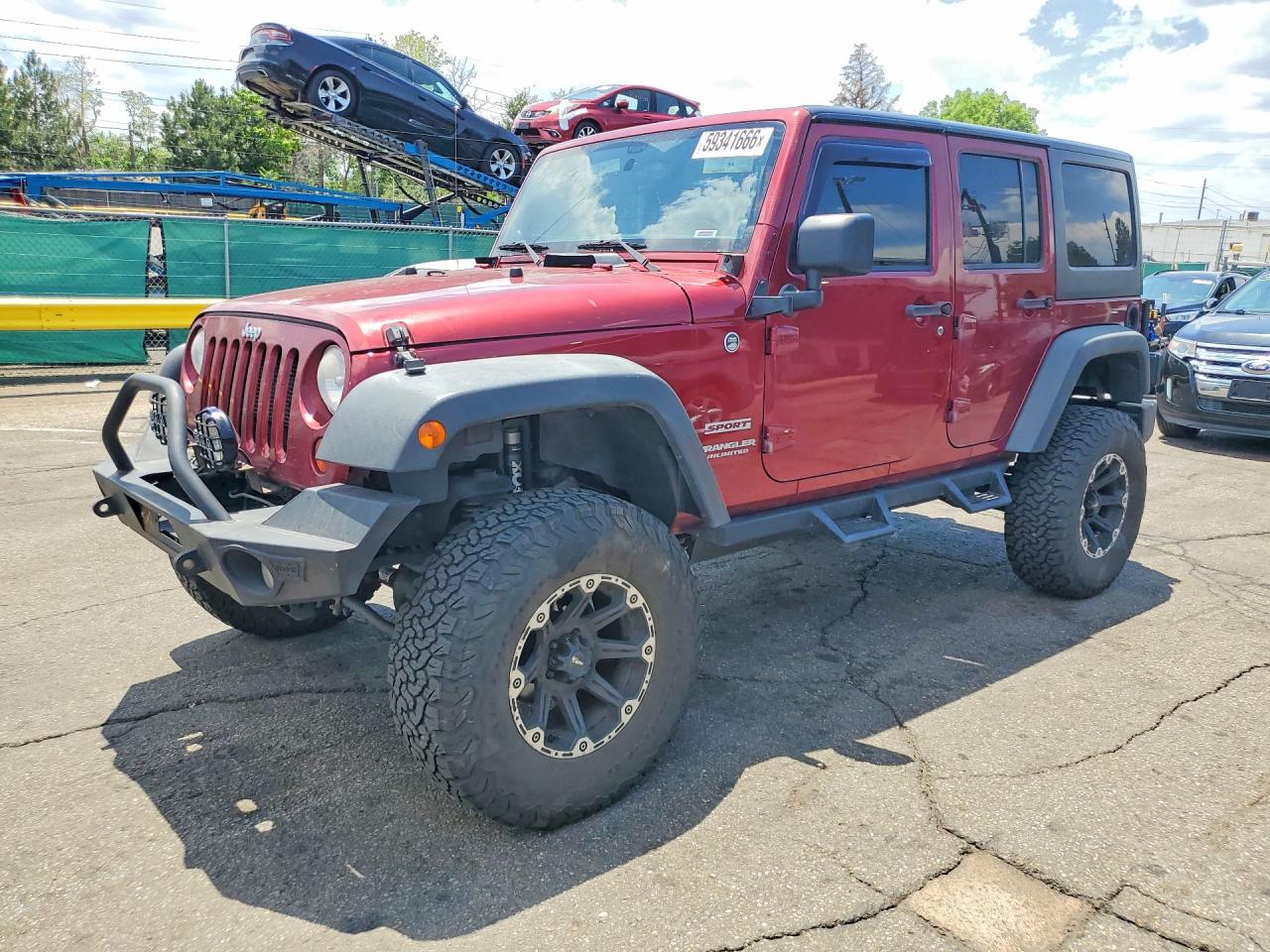 2012 Jeep Wrangler Unlimited Sport Maroon vin: 1C4HJWDG3CL218754