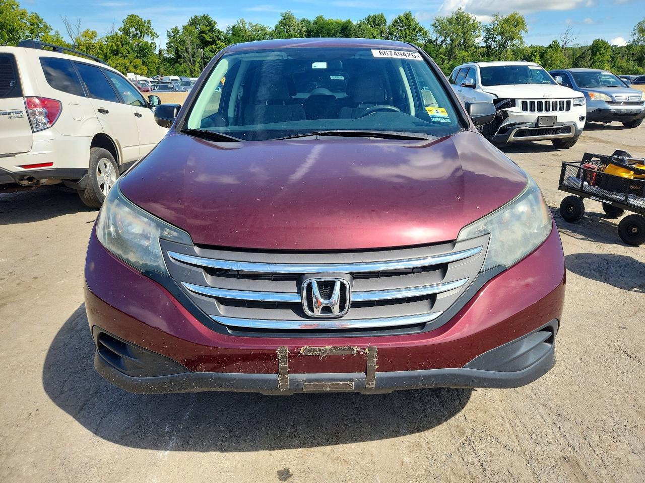 2014 Honda Cr-v Lx Maroon vin: 5J6RM3H32EL009374