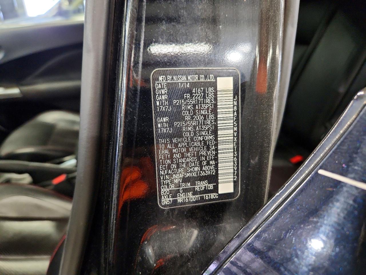 2014 Nissan Juke Sl Black vin: JN8AF5MVXET363972
