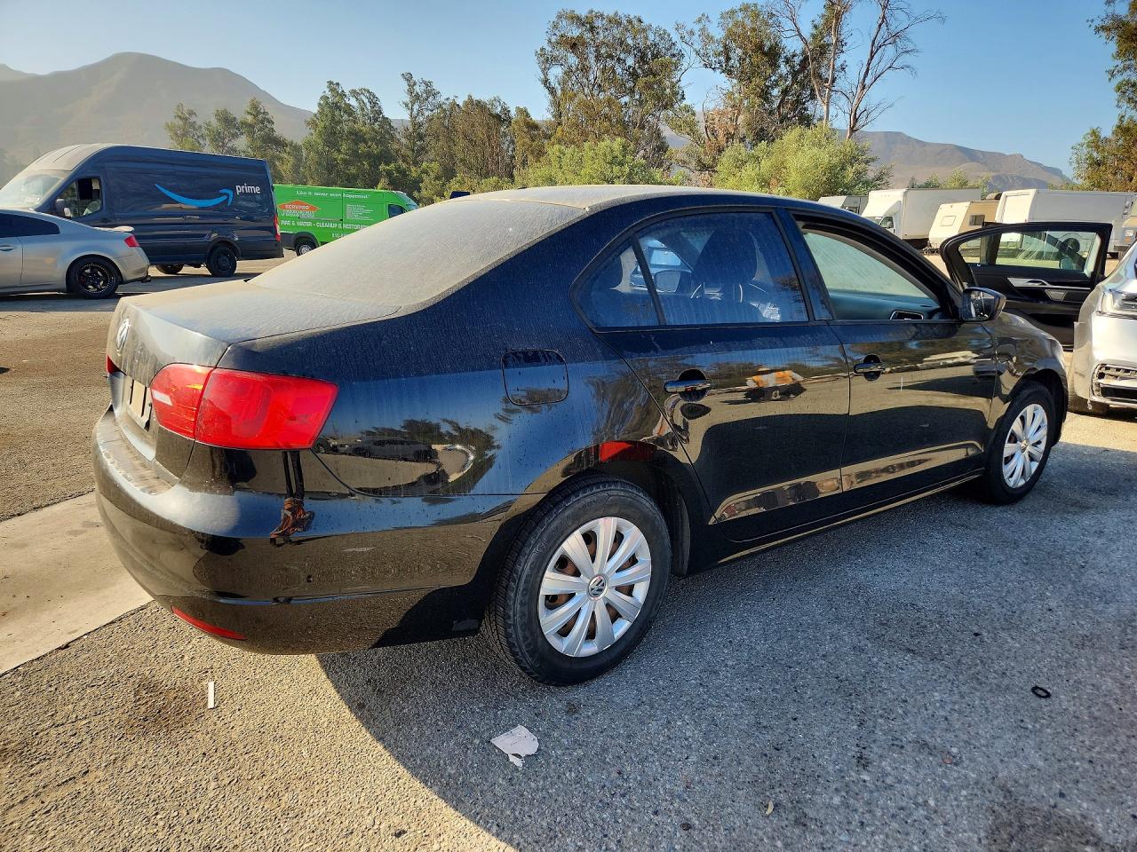 2013 Volkswagen Jetta Base Black vin: 3VW1K7AJ4DM412209