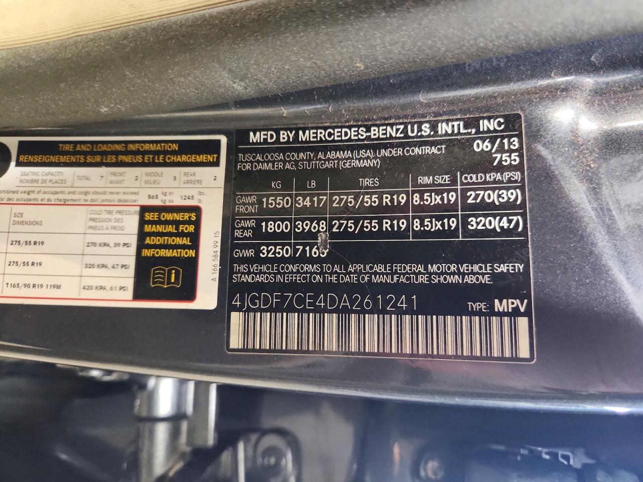 2013 Mercedes-benz Gl 450 4matic Gray vin: 4JGDF7CE4DA261241