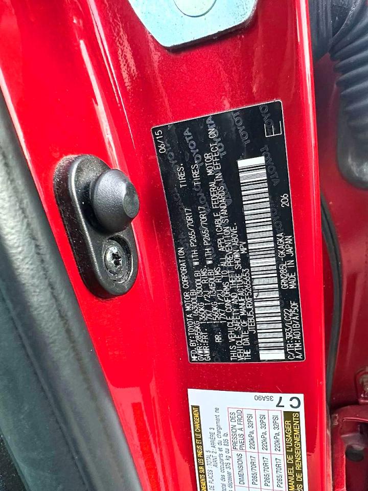 2015 Toyota 4runner Trail Premium Red vin: JTEBU5JRXF5265653