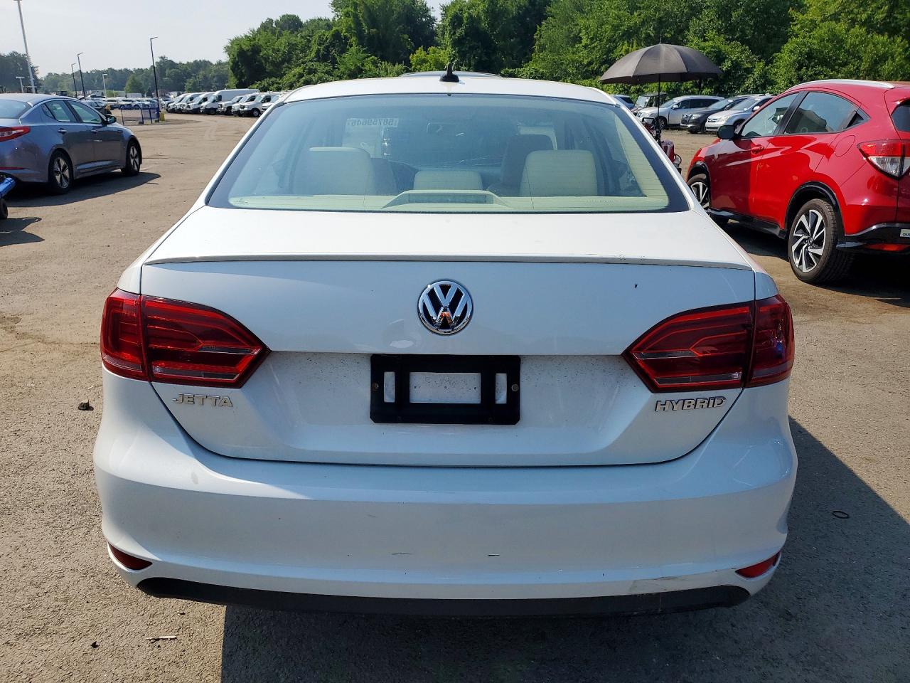2014 Volkswagen Jetta Hybrid White vin: 3VW637AJXEM279685